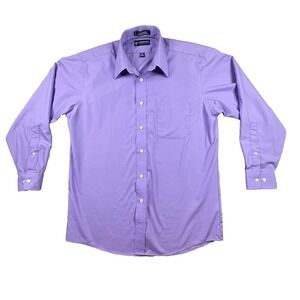 Stafford Essentials Men's M Classic Fit Purple/Lavender Shirt SEE DESCRIPTION